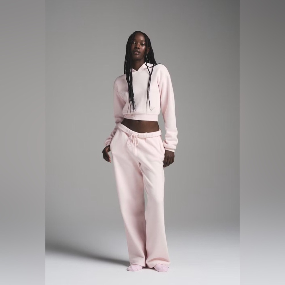 SKIMS COTTON FLEECE CROPPED HOODIE
